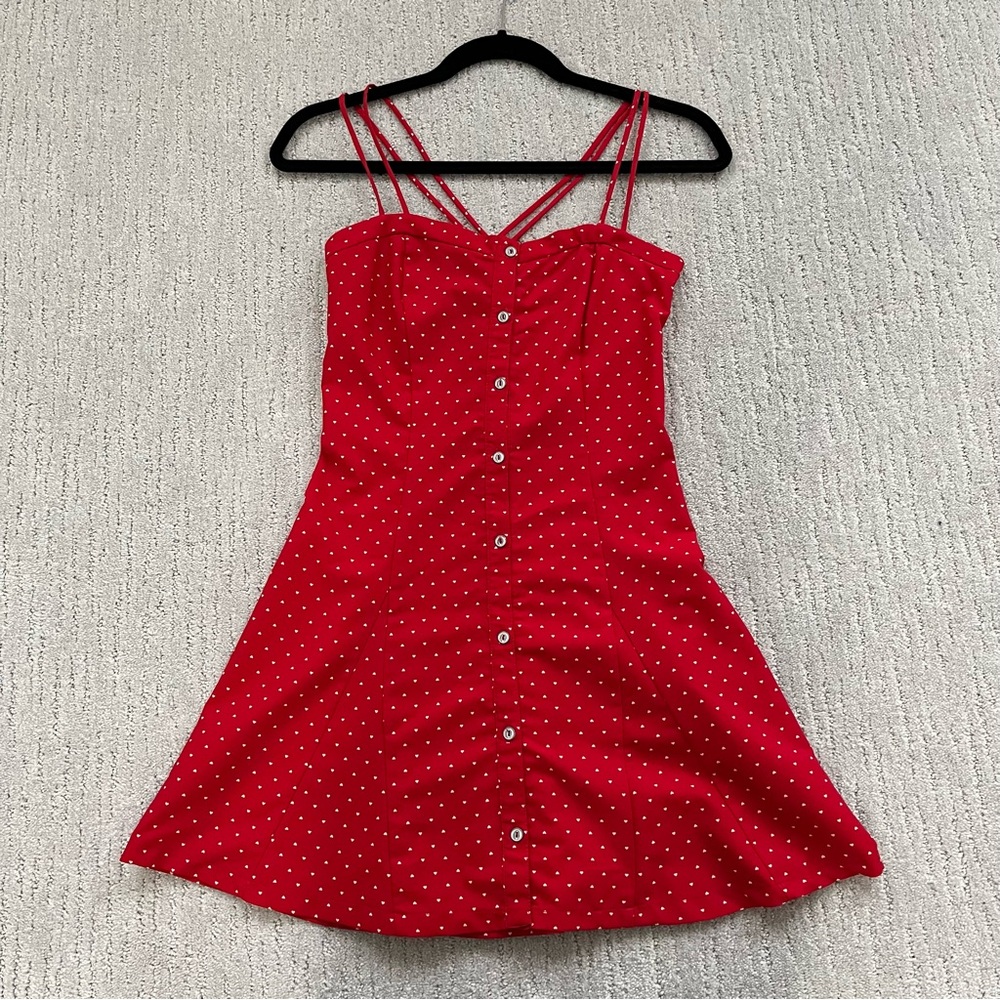 Bershka Red Retro Polka Dot Dress Size M